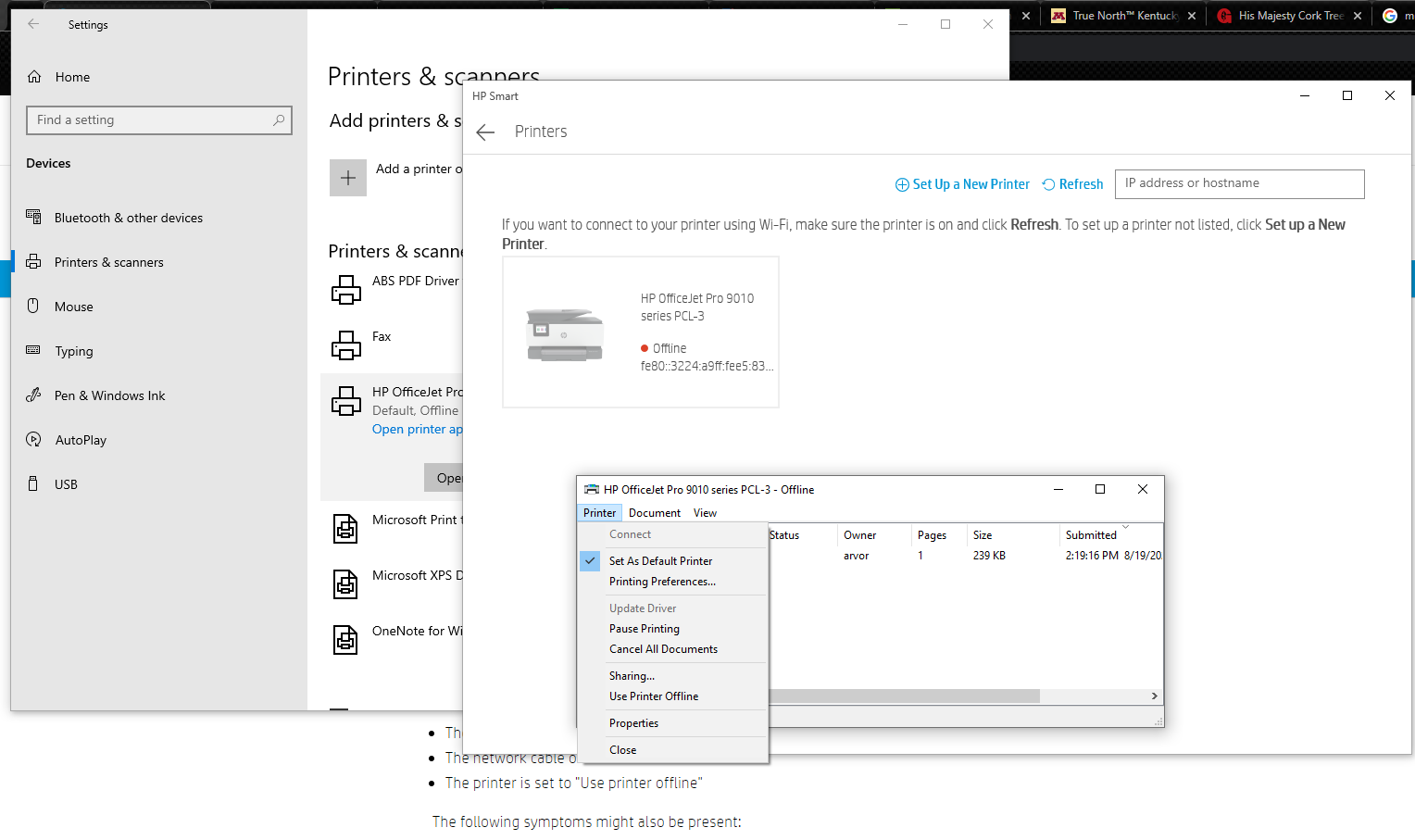 HP Smart and Windows 10 not recognizing printer 9100 HP Support