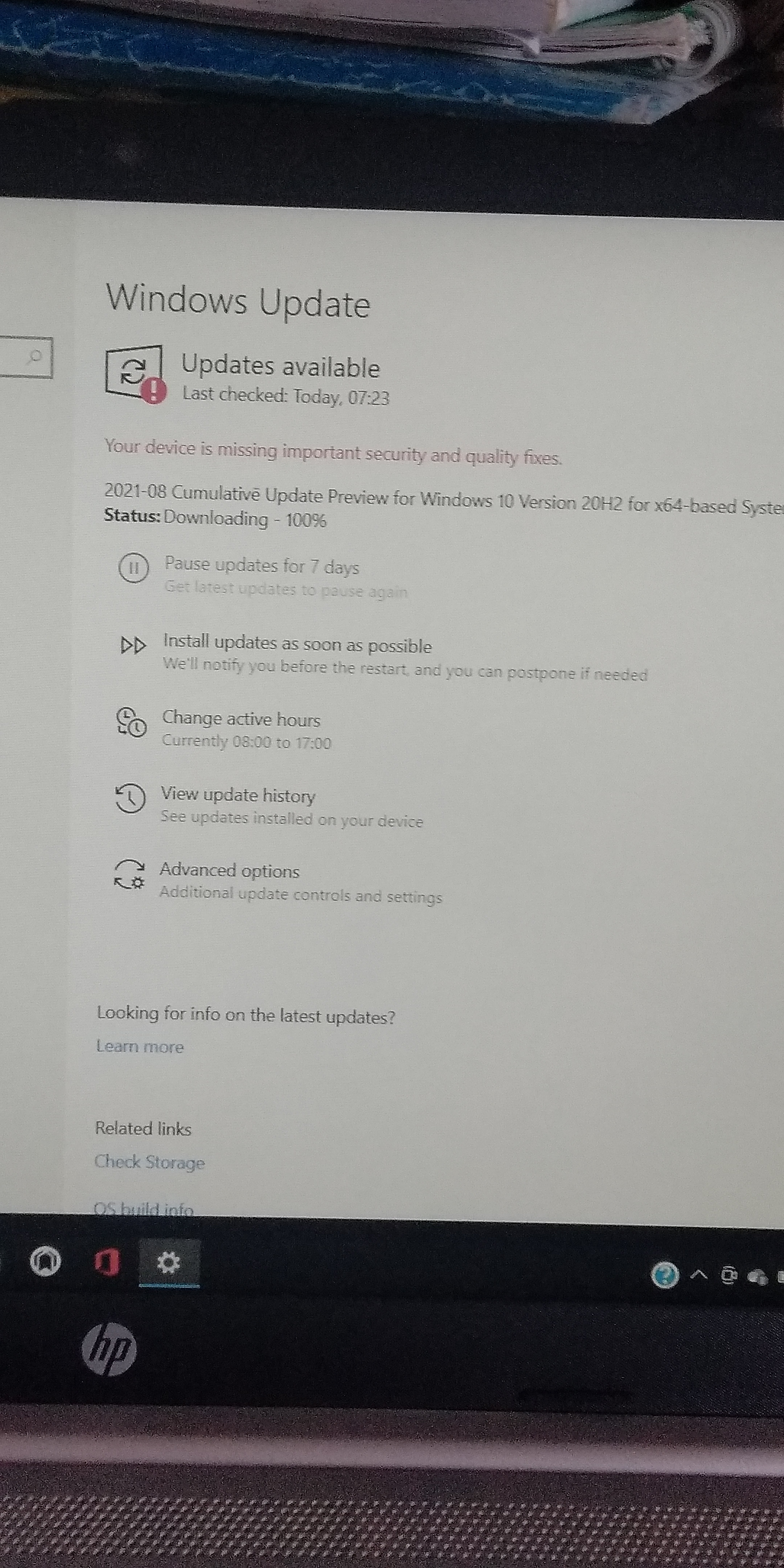 Updates issue - HP Support Community - 8156207