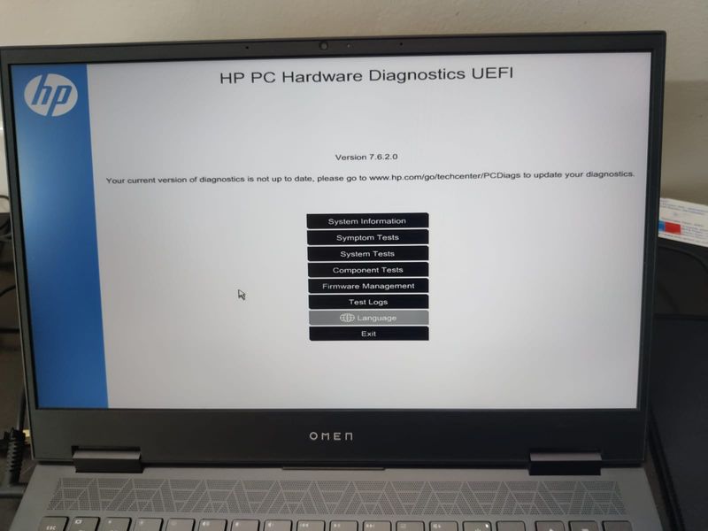 HP Diagnostic Screen
