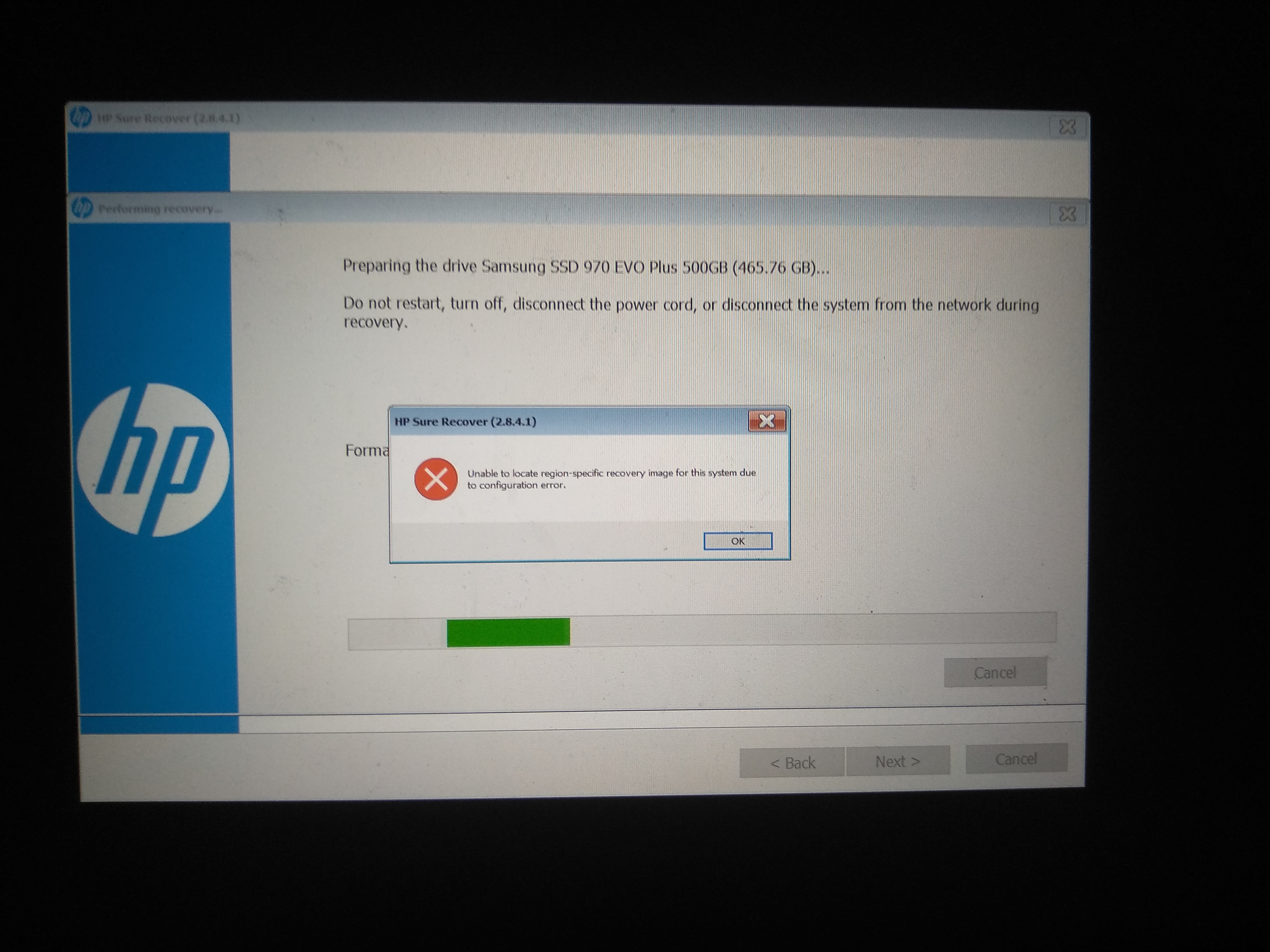 HP Sure Recover Not Working - HP Support Community - 8184169