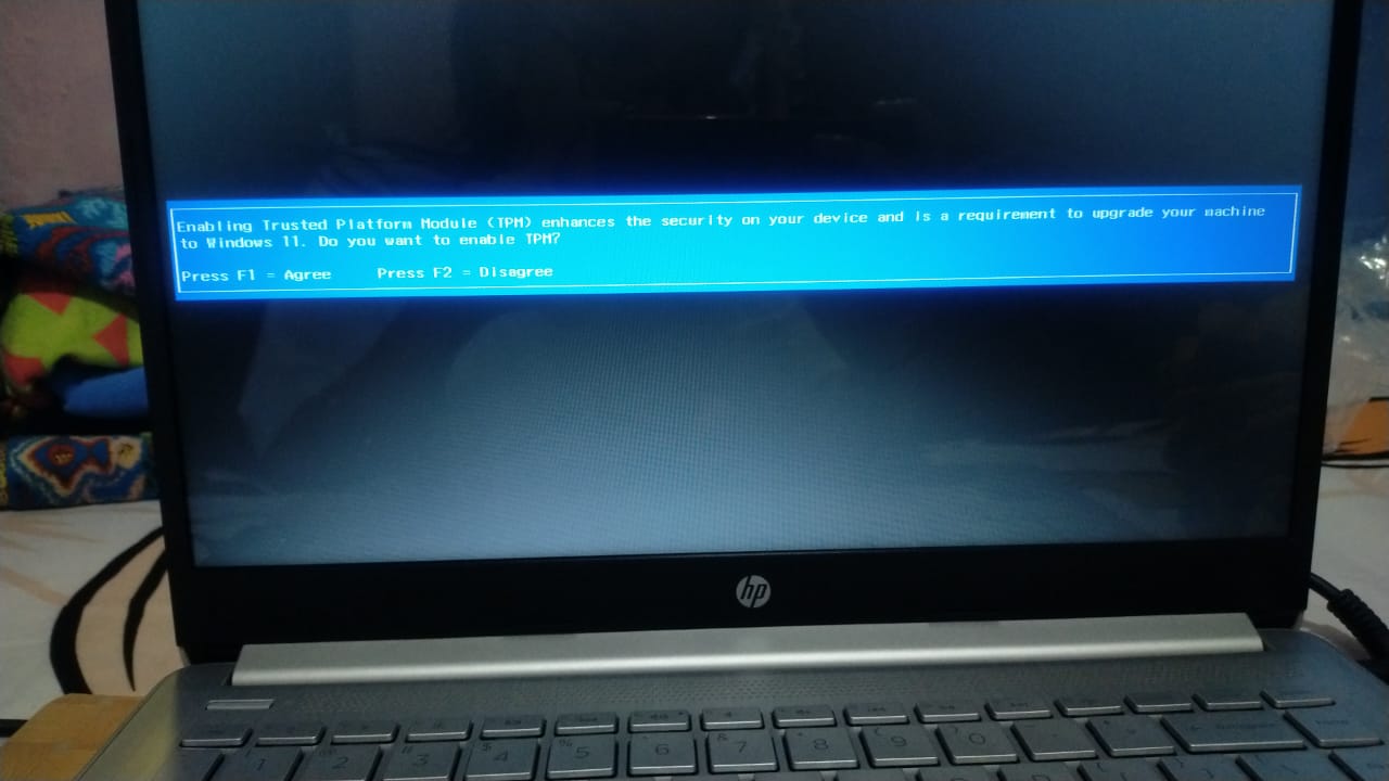 Pressing F1 or F2 while enabling TPM doesn't do anything - HP Support ...