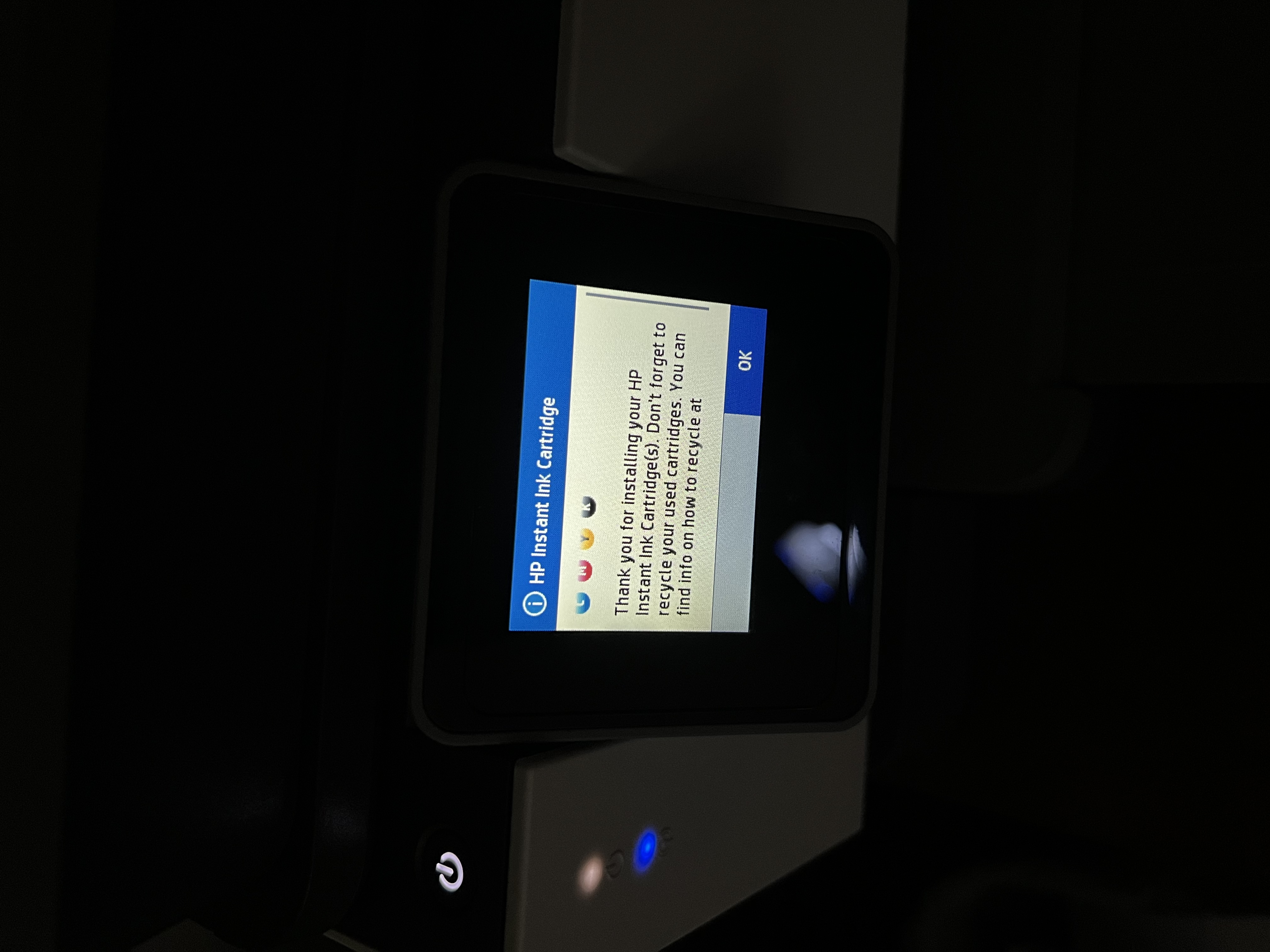 Message stuck on printer screen HP Support Community 8192271