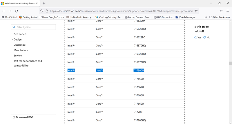 my processor on  supported processors list