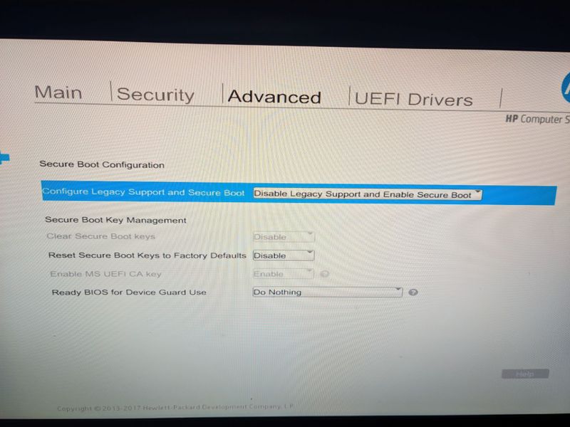 Secure Boot enabled in BIOS