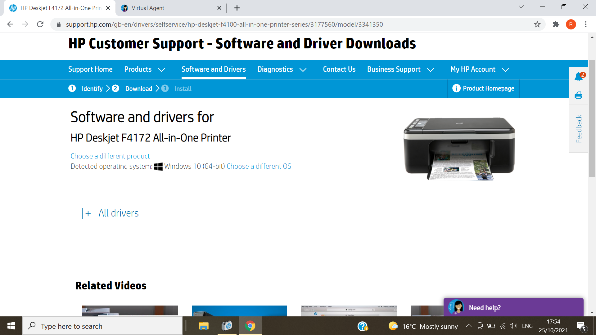 Difficulty obtaining driver - HP Support Community - 8198867