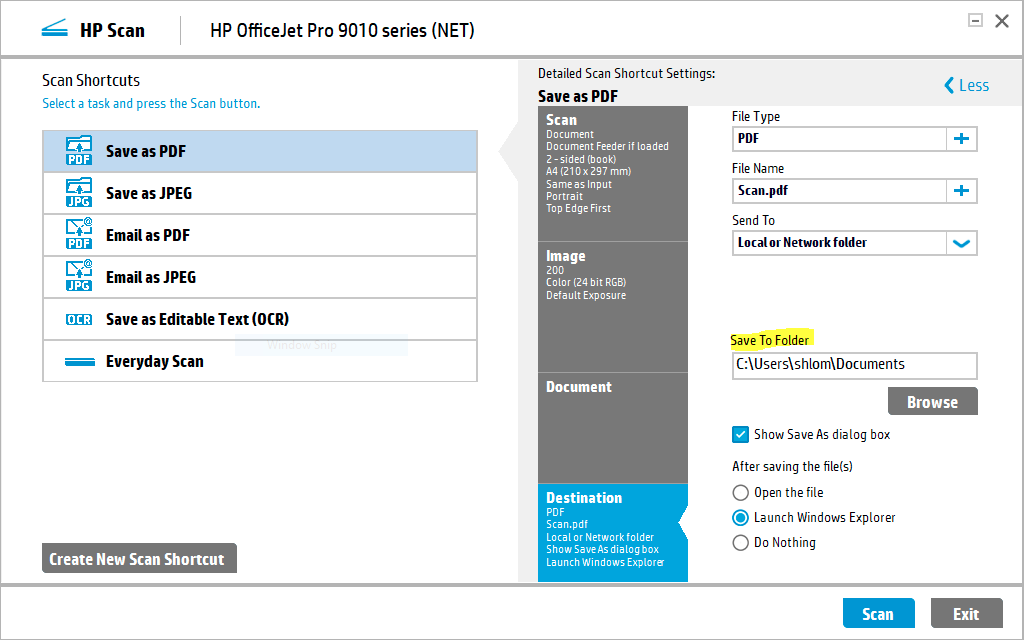 Solved Where does HP Scan extended store pdfs? HP Support Community