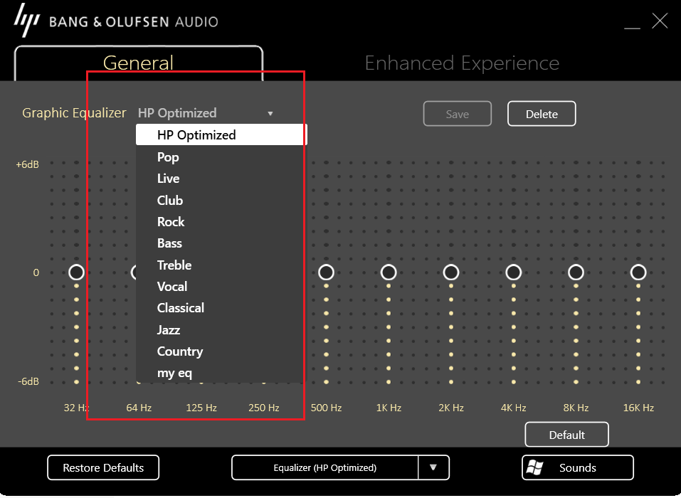 Bang & Olufsen Audio Control - HP Support Community - 8203550