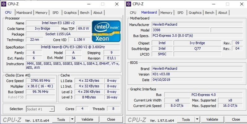 Xeon E3-1280 v2 WILL work for Elite 8300 SFF / USDT - HP Support Community  - 8205457