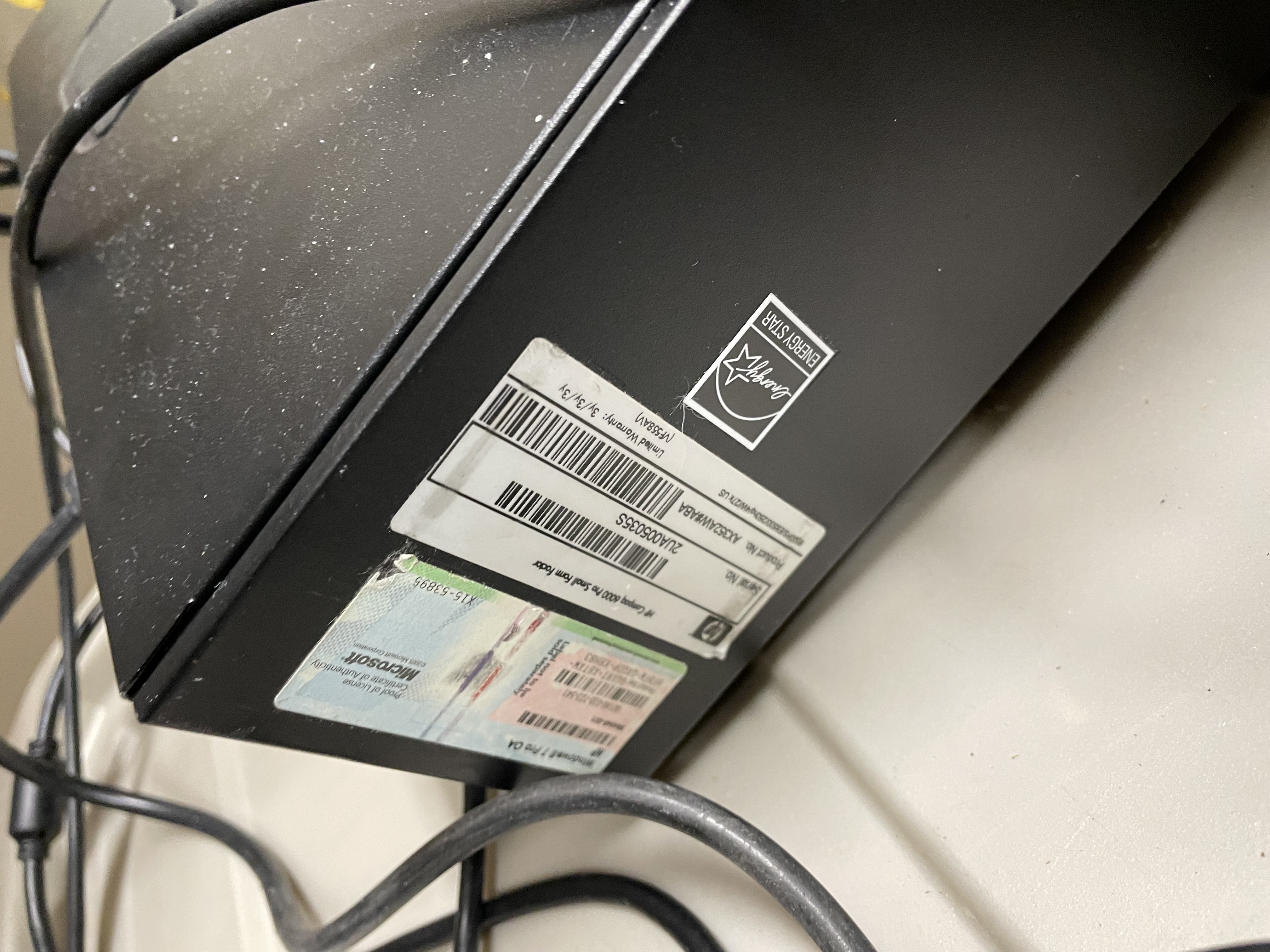 Puzzle: HP 6000 has incorrect sticker 