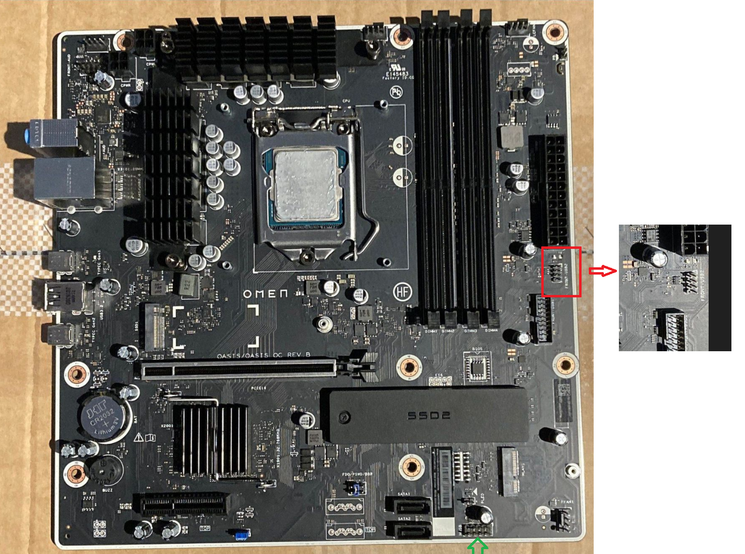 Solved: Front USB 2.0 (7 pins) on oasis motherboard (Omen 25l) - HP Support  Community - 8235109