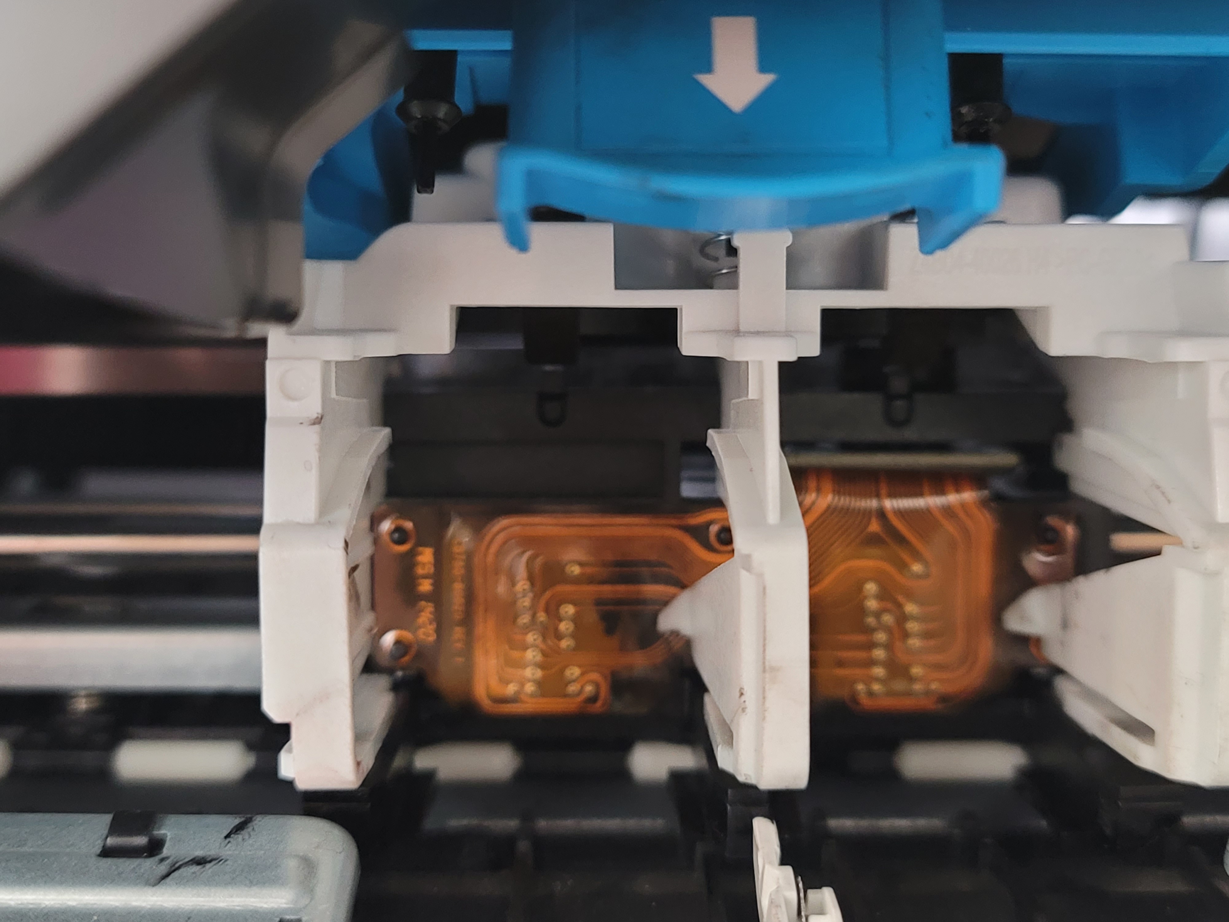 Banding issue due to spilled ink - HP Support Community - 8236122