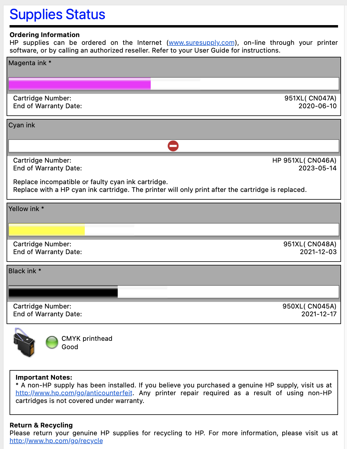 Ink Cartridge error This needs to be fixed immediately HP Support