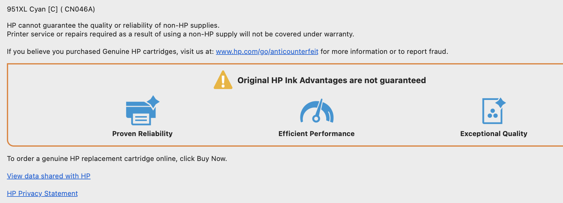 Ink Cartridge error This needs to be fixed immediately HP Support