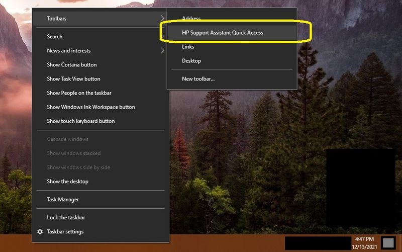 HP Support Assistant in Notification Area Drop Down.jpg