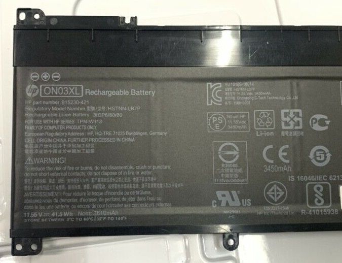 Solved: Battery Part No. 915230-421 ON03XL - HP Support Community - 8244133