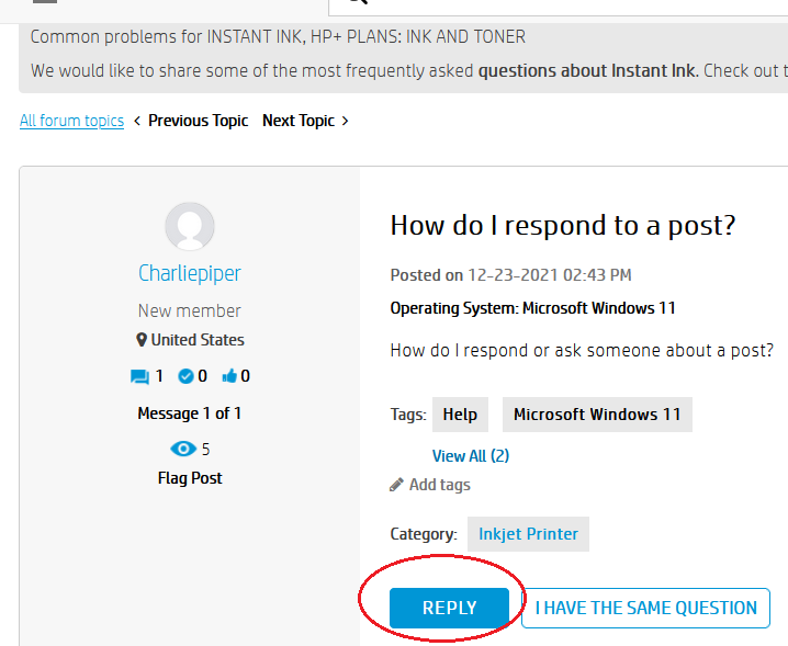 How do I respond to a post? - HP Support Community - 8249413