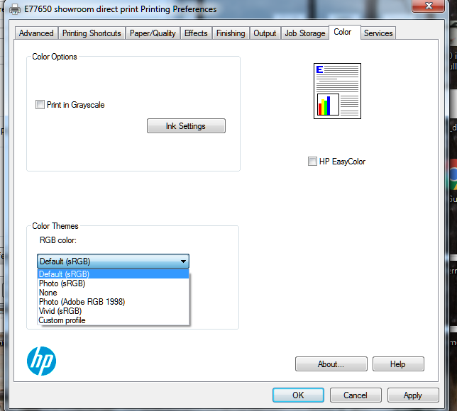 Solved: What is the default ICC Profile of my Printer and how to fin... - HP  Support Community - 8252902