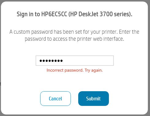 Solved Deskjet 3700 how to get a Web Services password HP