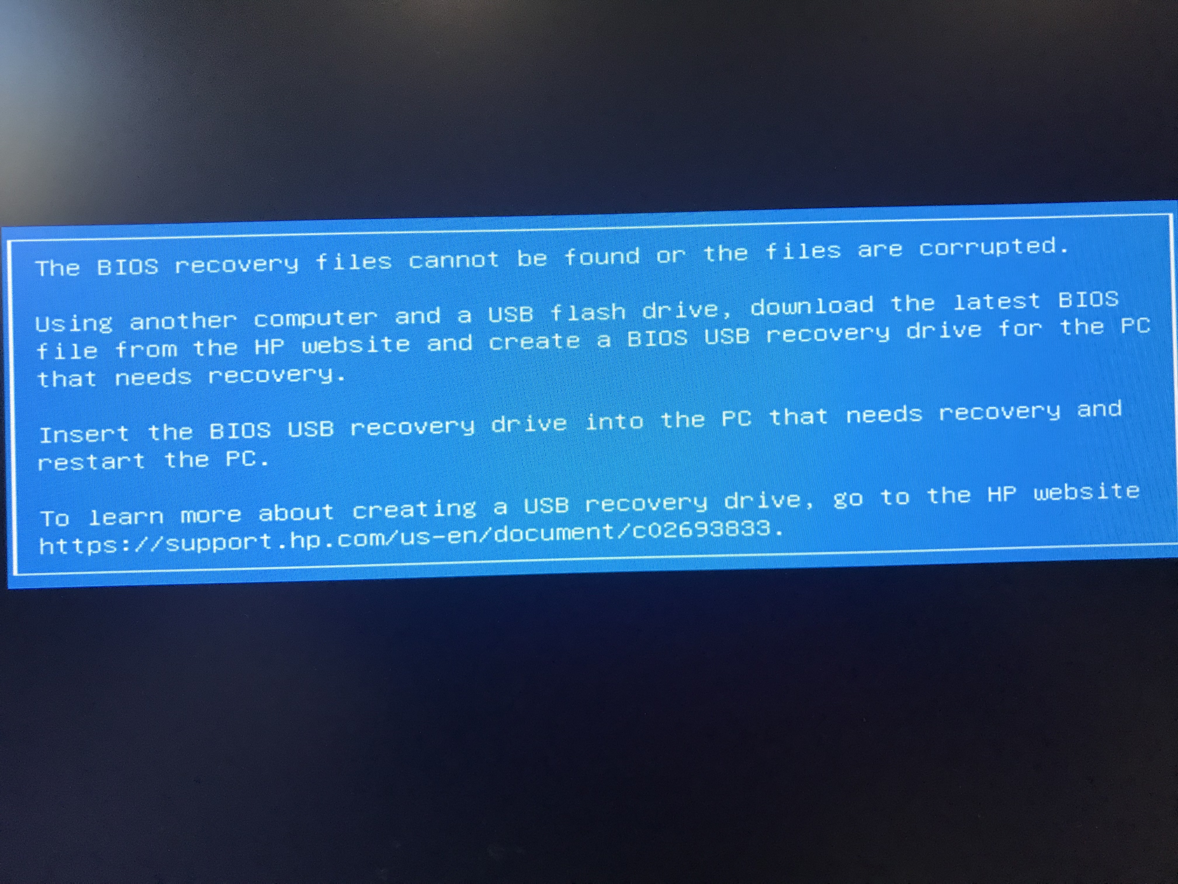 The Bios recovery files cannot be found or the files are cor... - HP  Support Community - 8258184