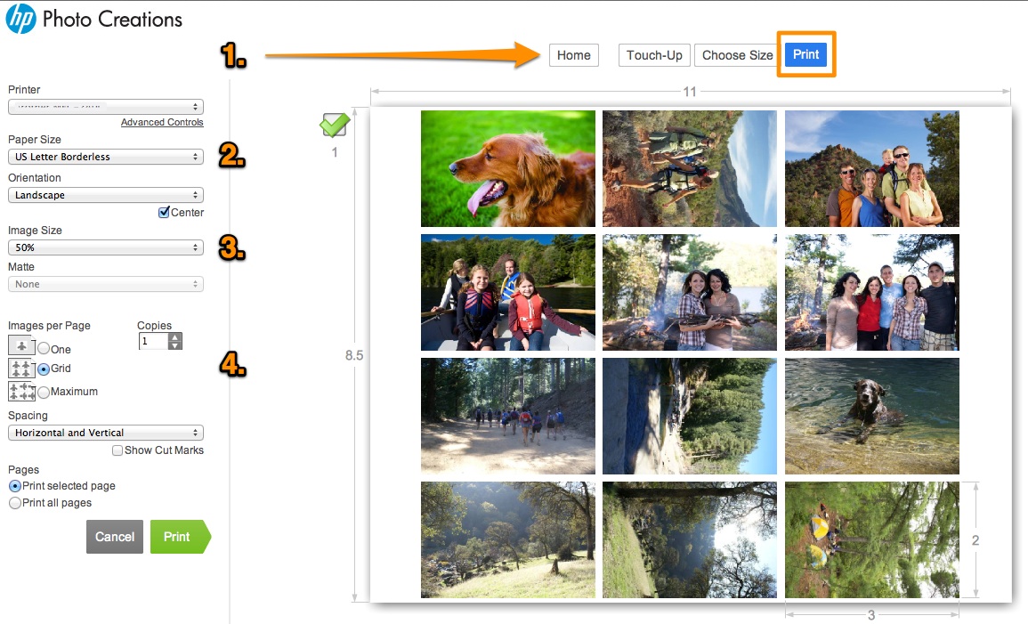 Printing multiple photos on one page hp support community 465927