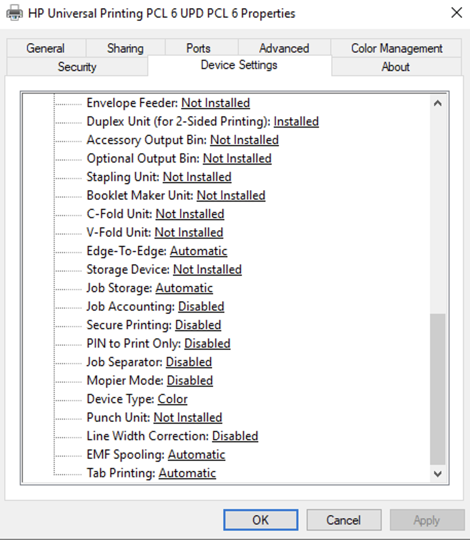 M281fdw will only print b/w with PCL driver. Will not print ... - HP ...