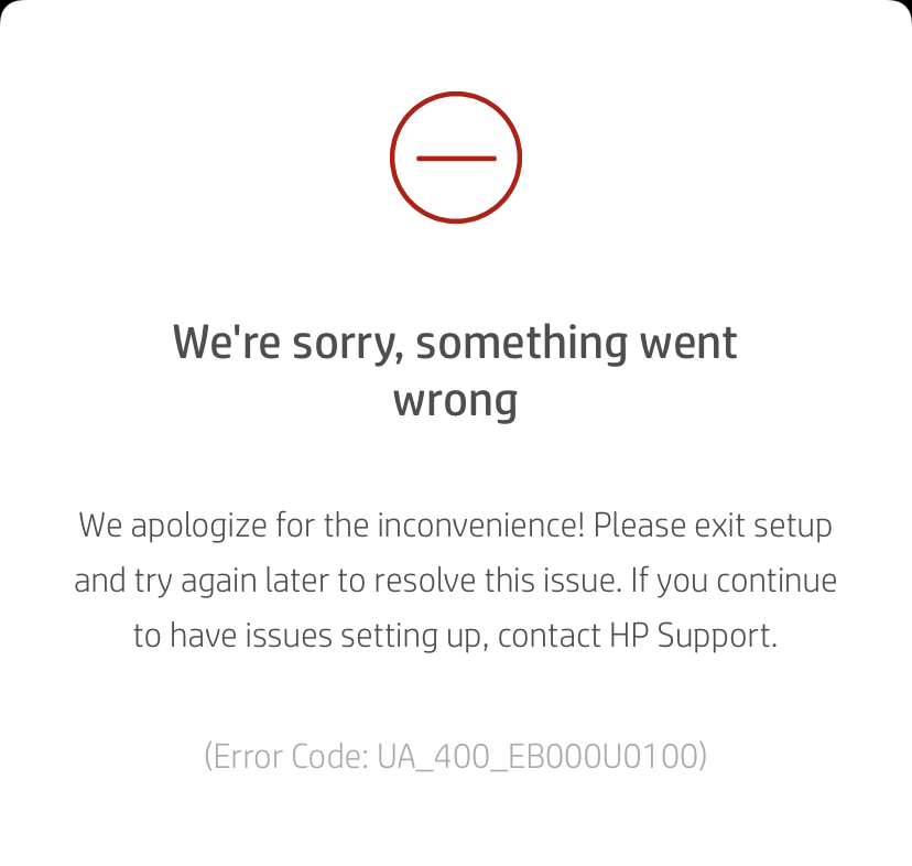 ERROR UA_400_EB000U0100 - HP Support Community - 8328618