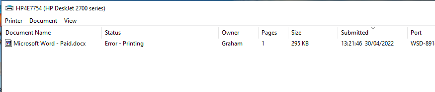 Solved: DeskJet 2710 I get a Printer error message on all print jobs ...
