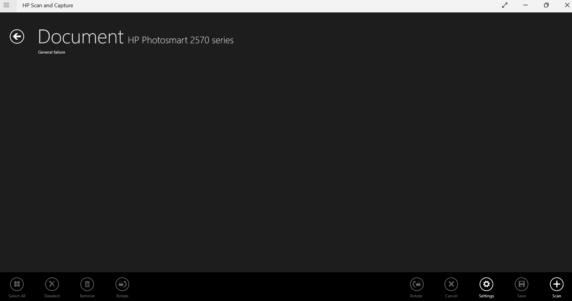 HP Scan and Capture, 'general failure' scanning not working HP Support Community 8376036