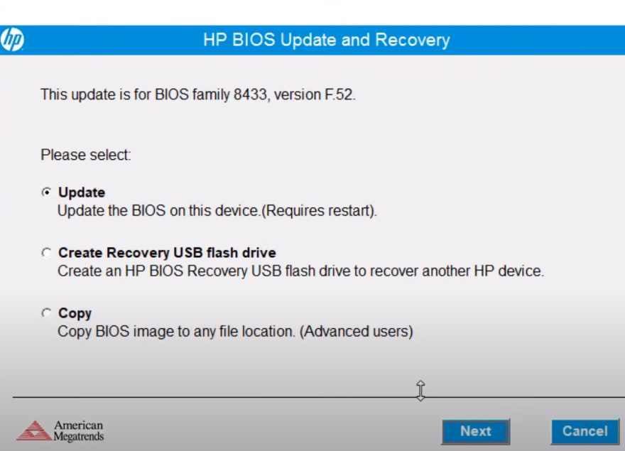 Bios issue can t see the hp bios update and recovery tab hp support