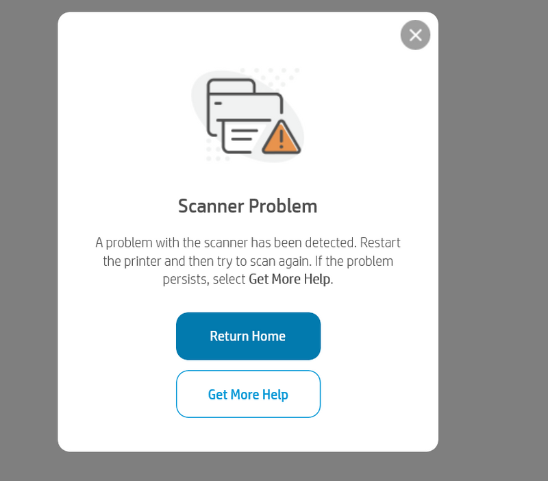 Receiving error message scanner problem in hp smart - HP Support Community  - 8382153