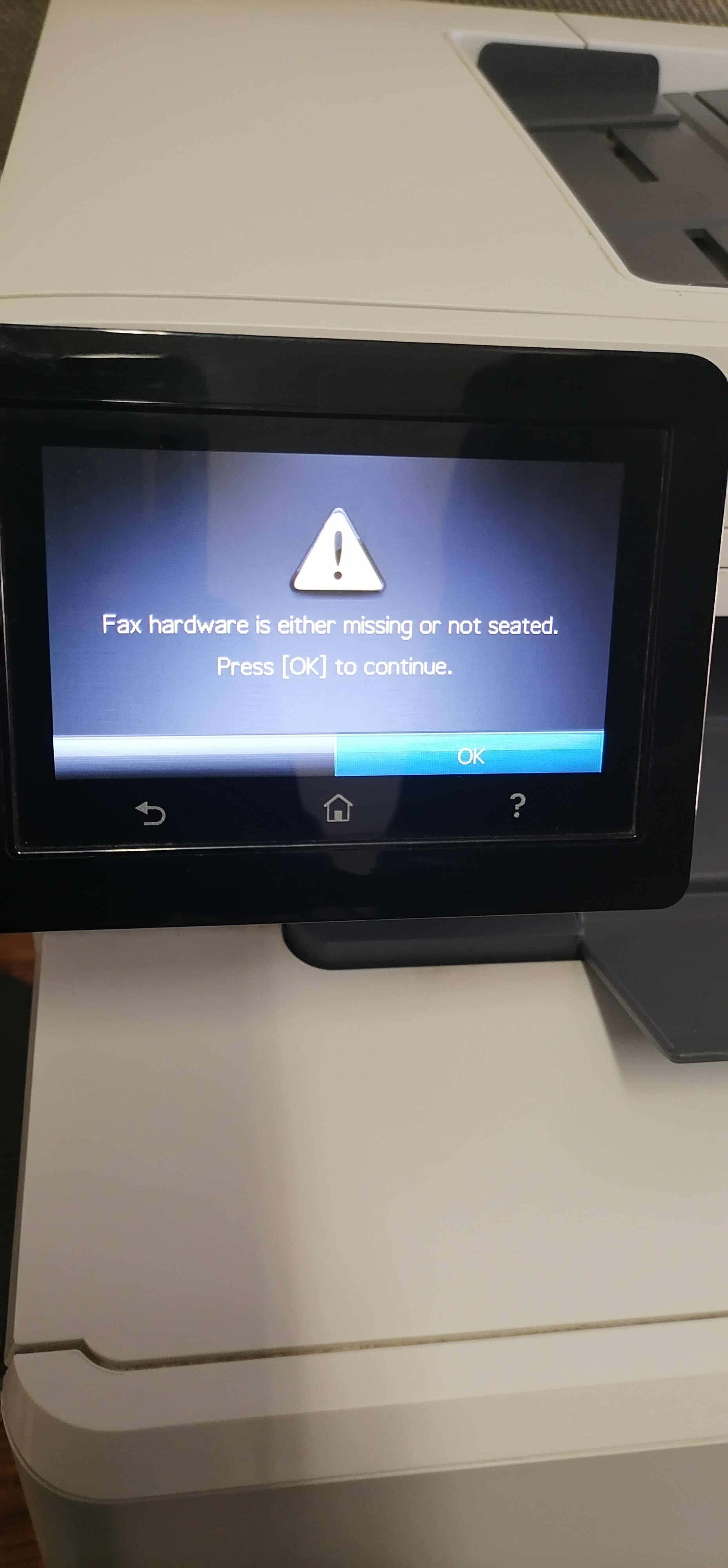 Fax hardware is either missing or not seated - HP Support Community ...