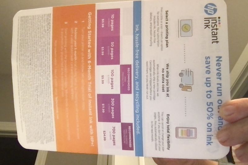 instant ink offer from packaging