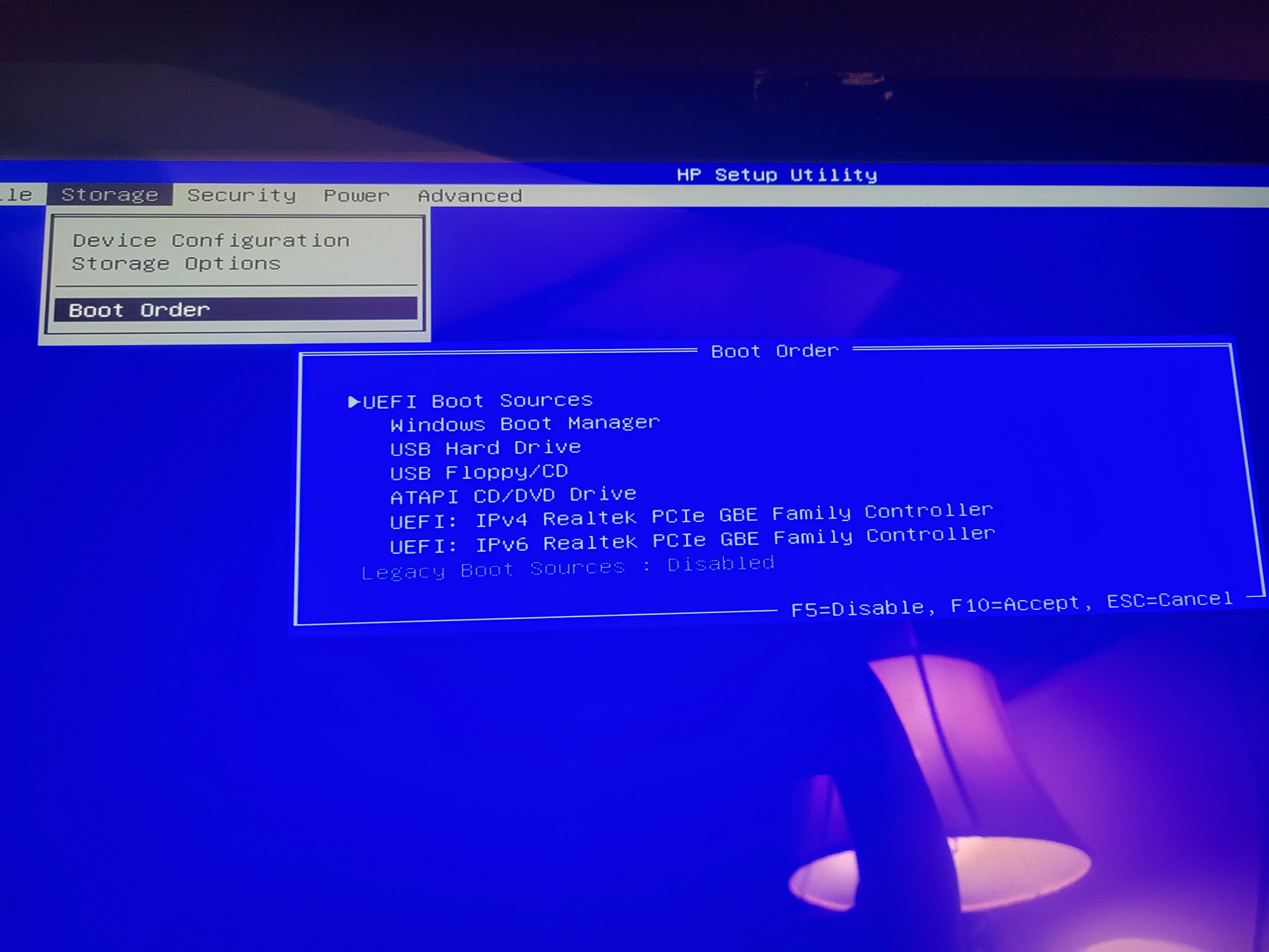 Solved: Won't boot from USB - HP Support Community - 8409919