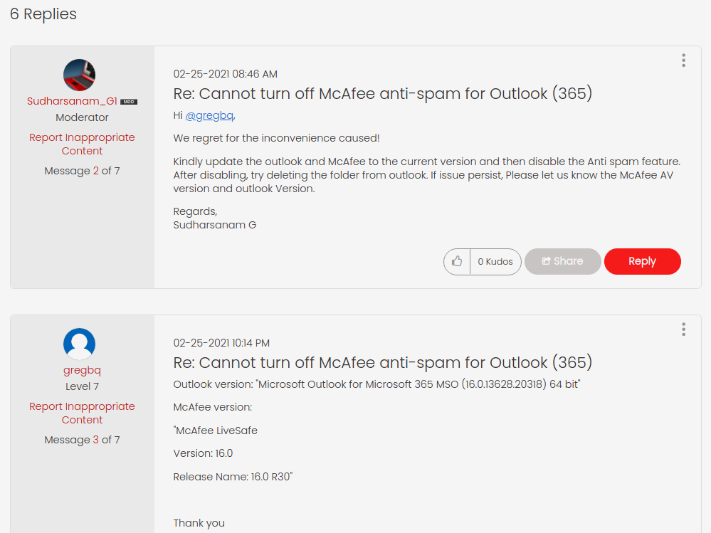 Delete McAfee anti spam folder ??? - HP Support Community - 8421140
