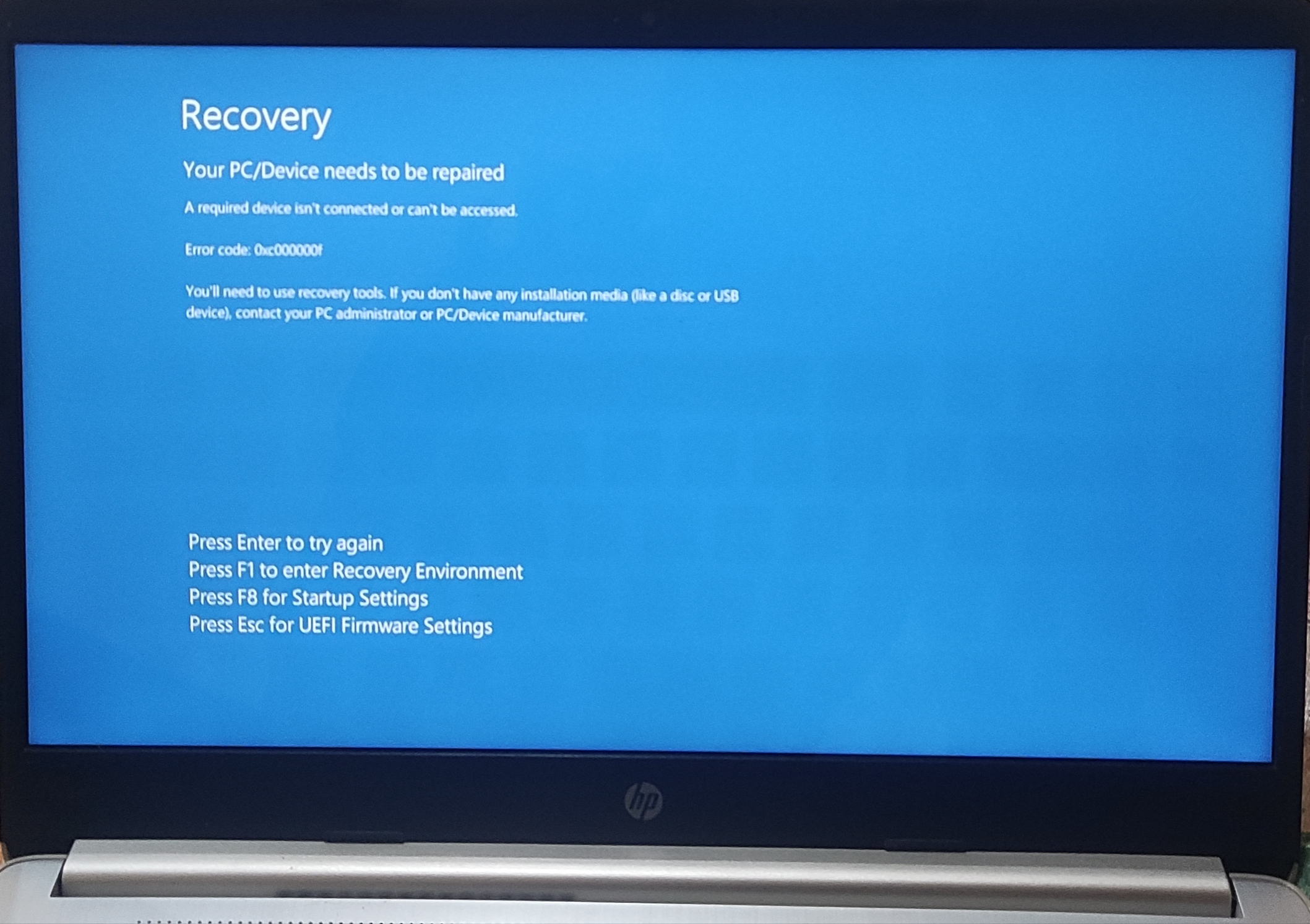 My pc is not opening the windows it's showing your pc/device... - HP  Support Community - 8432797