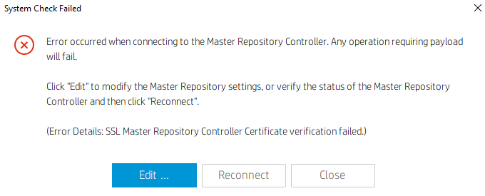 HPDM 5.0 SSL Master Repository Controller Certificate verifi... - HP ...