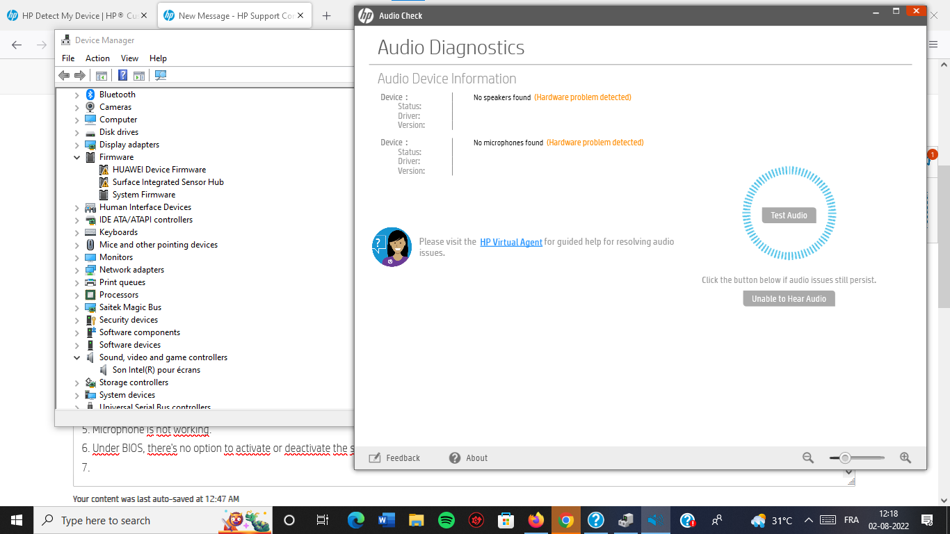 Audio onboard HP Pavilion 14al105-nf not working - HP Support Community ...