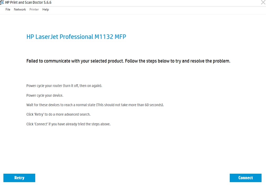 HP Laserjet Pro M1132 MFP printer fails to install Windows 1... - HP  Support Community - 8456446