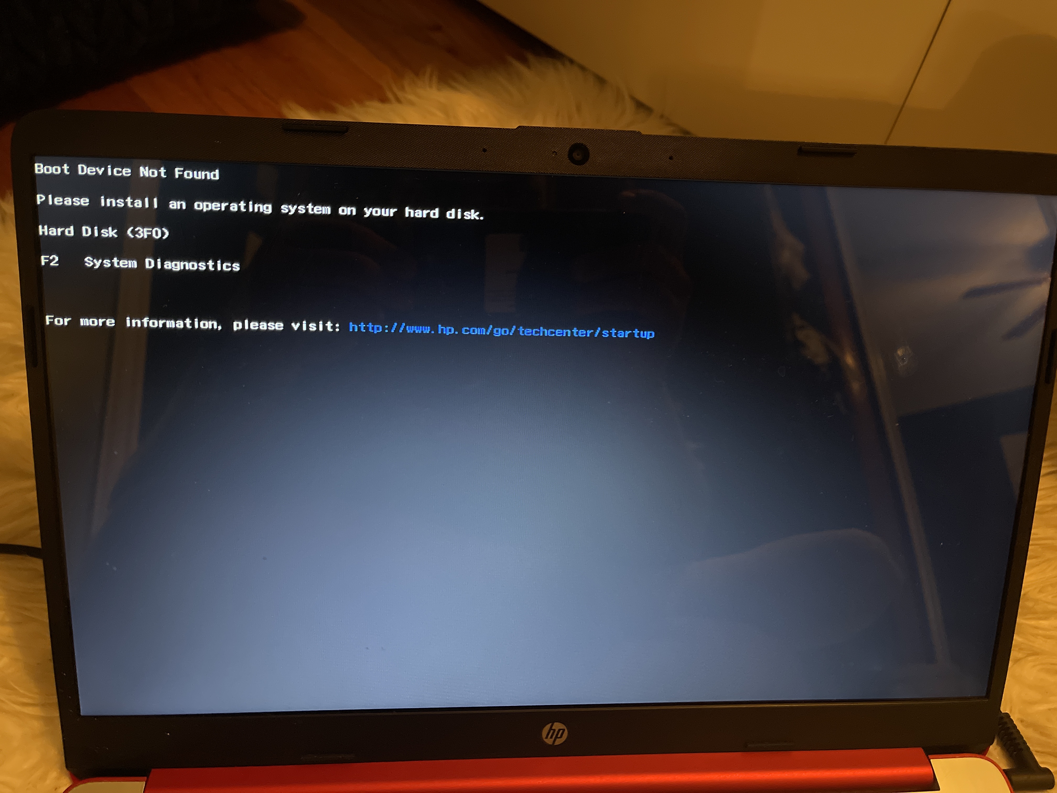 Please install an operating system on your hard disk - HP Support ...