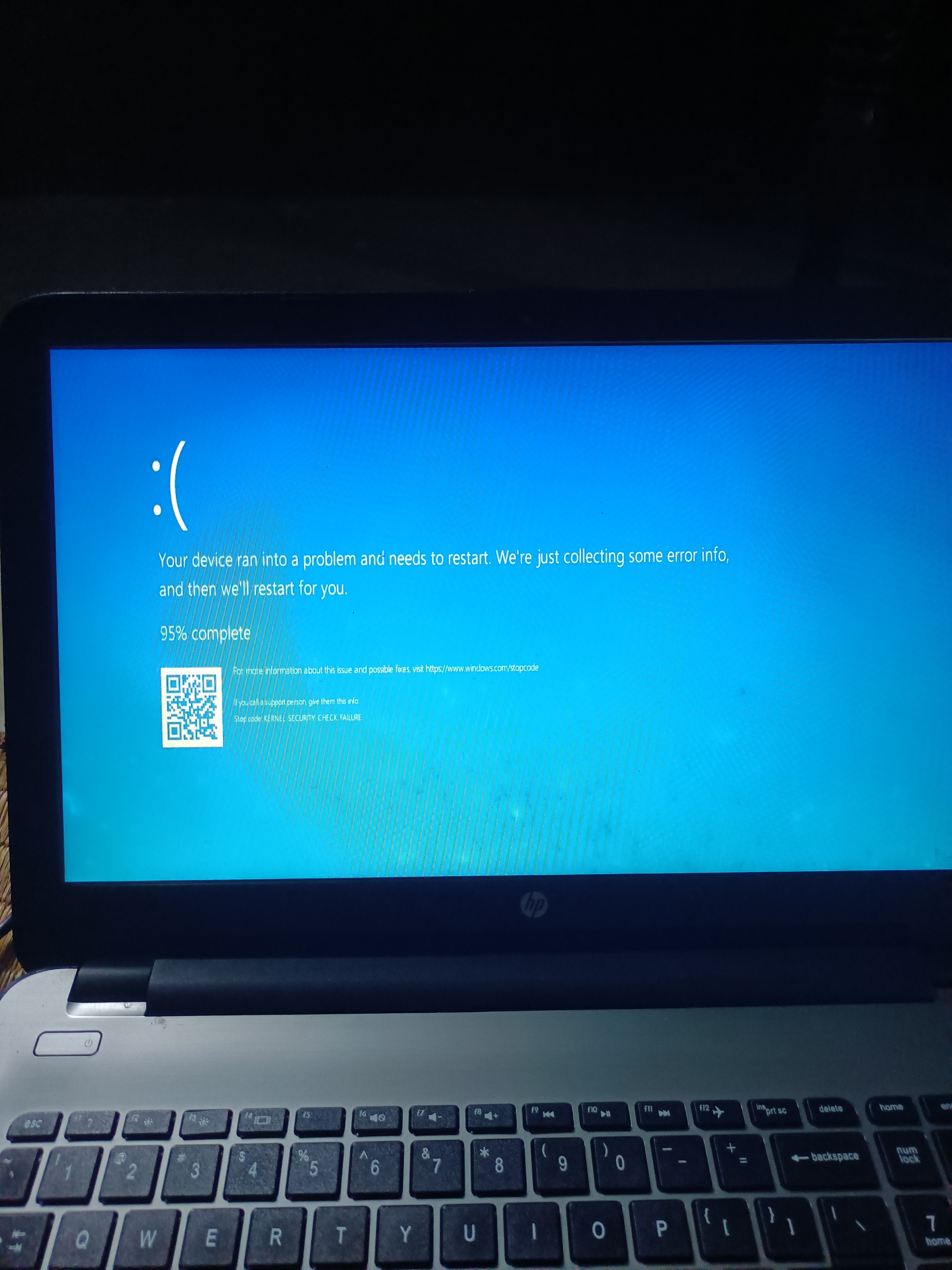 Kernel security check failure - HP Support Community - 8488646