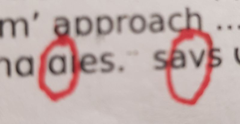top of 'd' & bottom of 'y' missing