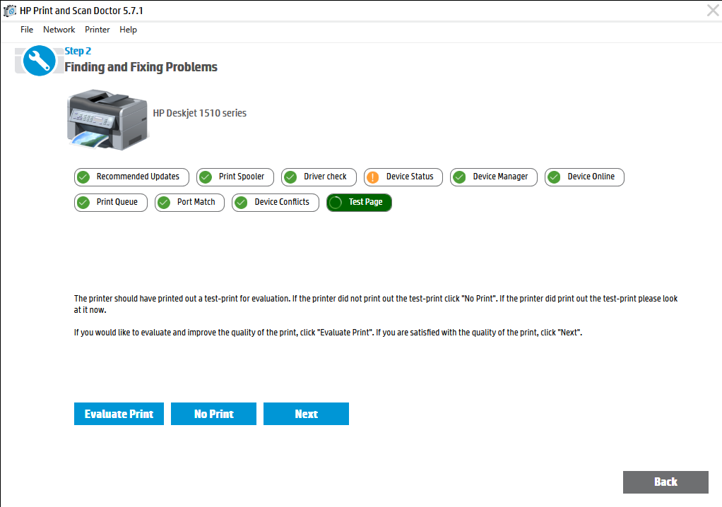 Deskjet ink advantage 1515 won't print. Attention light is b... HP
