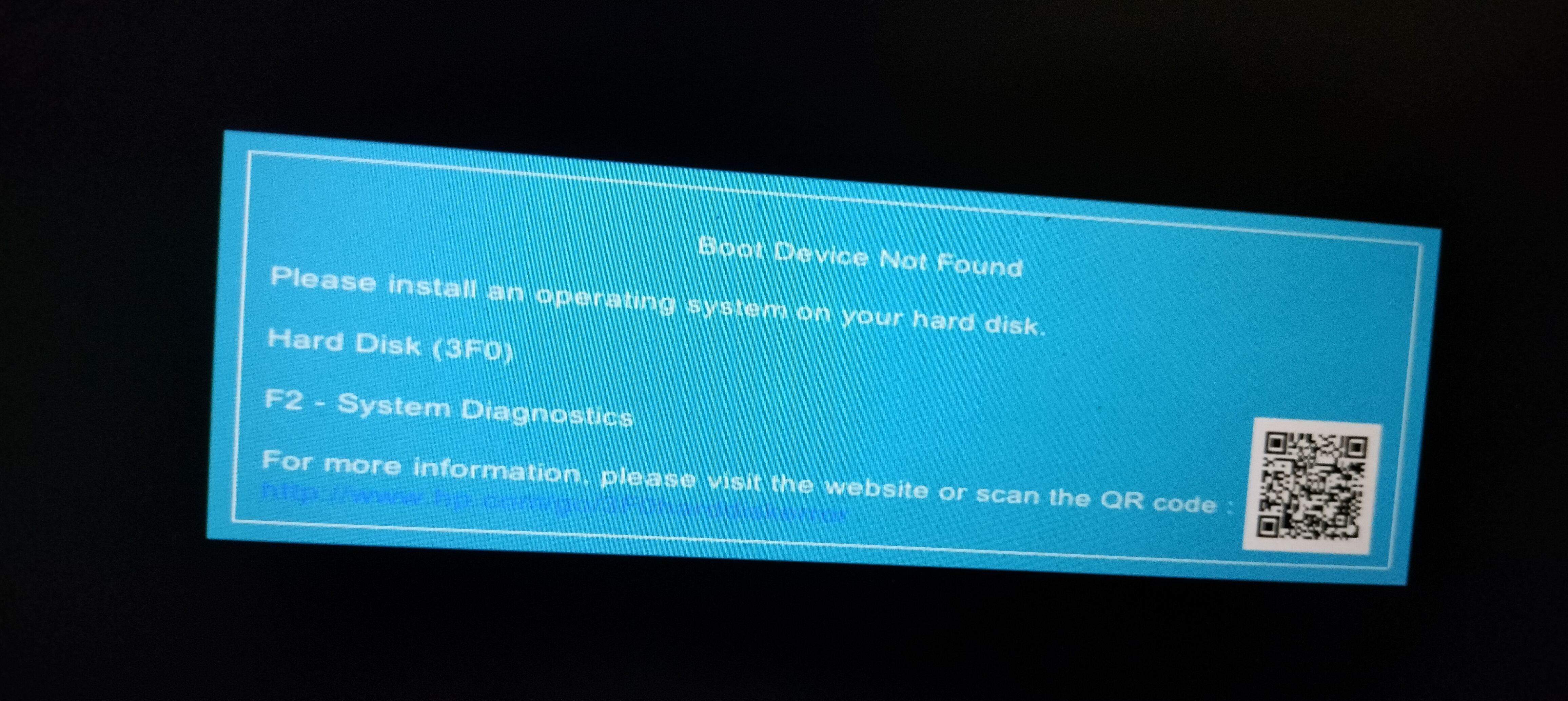 Boot device not found - HP Support Community - 8536163