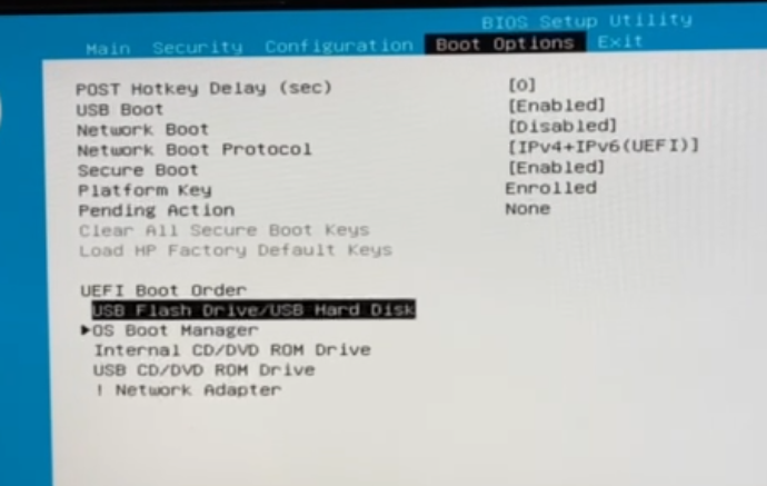 UEFI Boot Order" isn't honored when the "USB Flash Drive/US... - HP Support  Community - 8538856