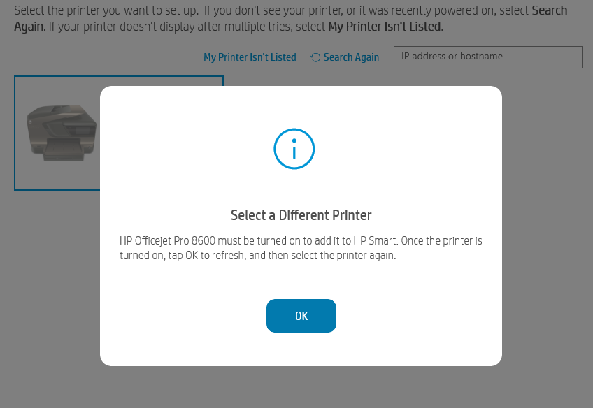 Officejet Pro 8600 Plus not connecting with HP Smart & Full ... - HP ...
