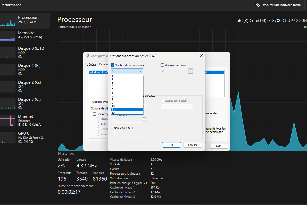 enabling advanced settings in bios to disable hyperthreading - HP ...
