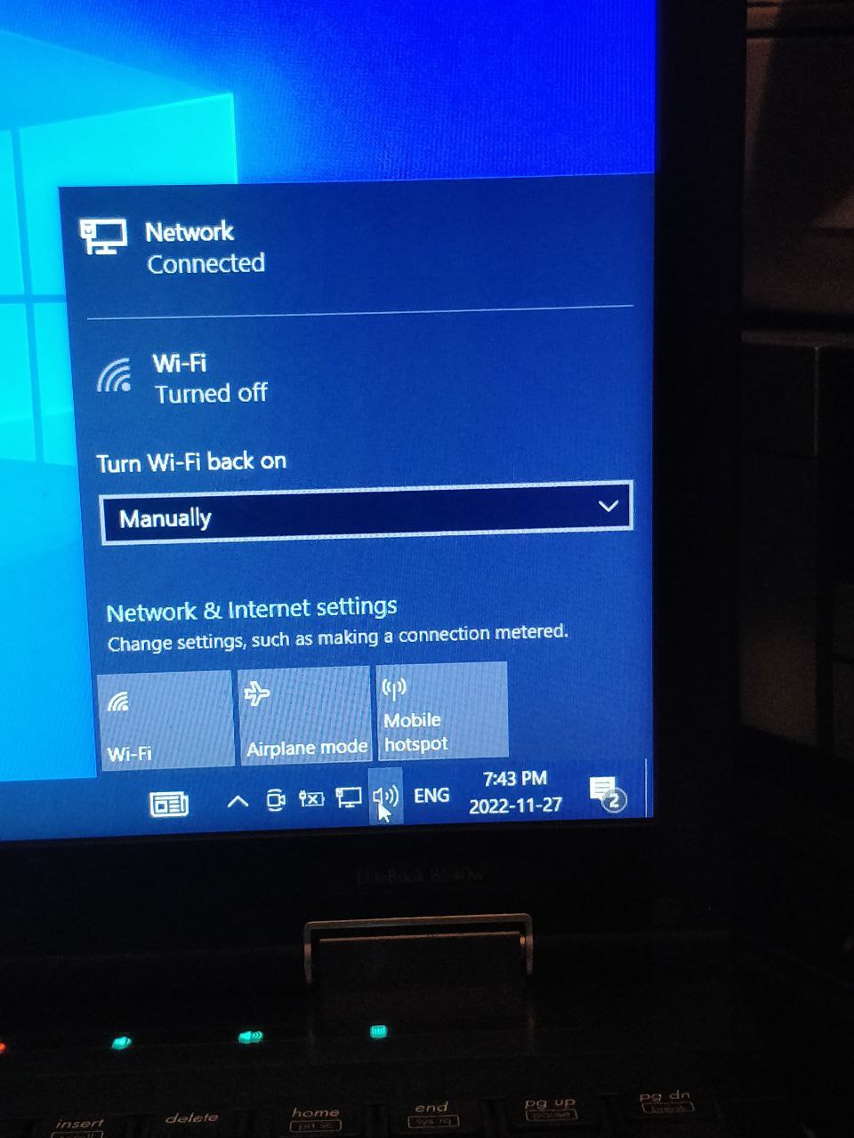 WiFi is not staying on and not populating the list of networ... - HP ...