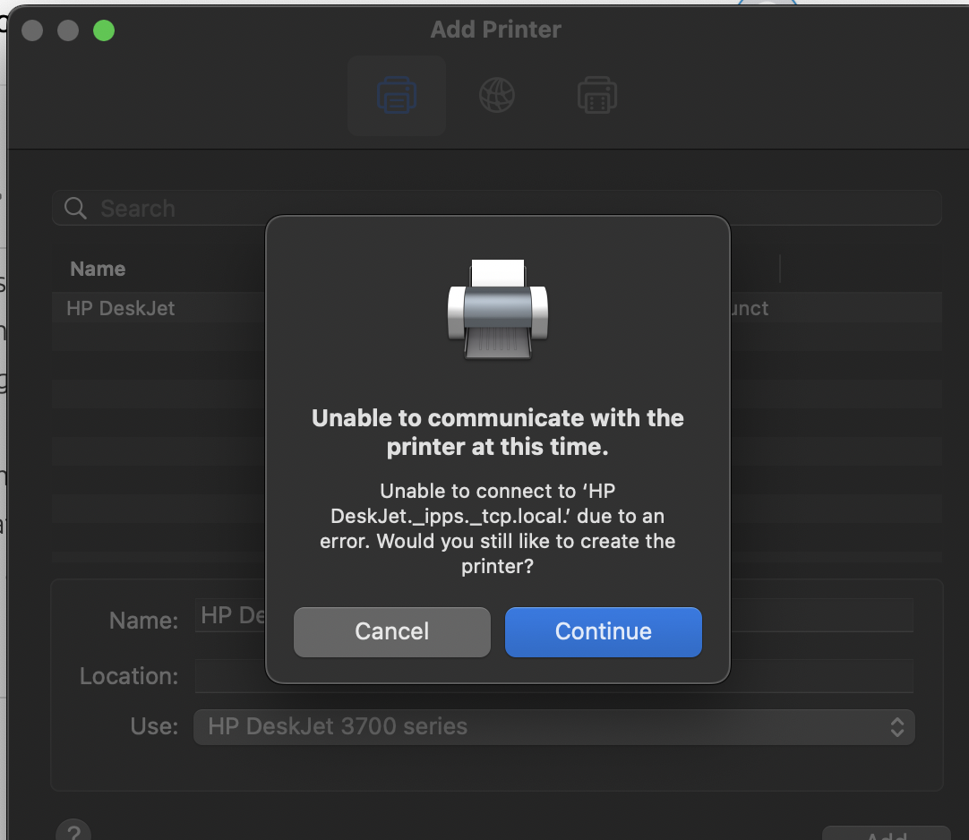 Unable to re add printer to Macbook. - HP Support Community - 8551232