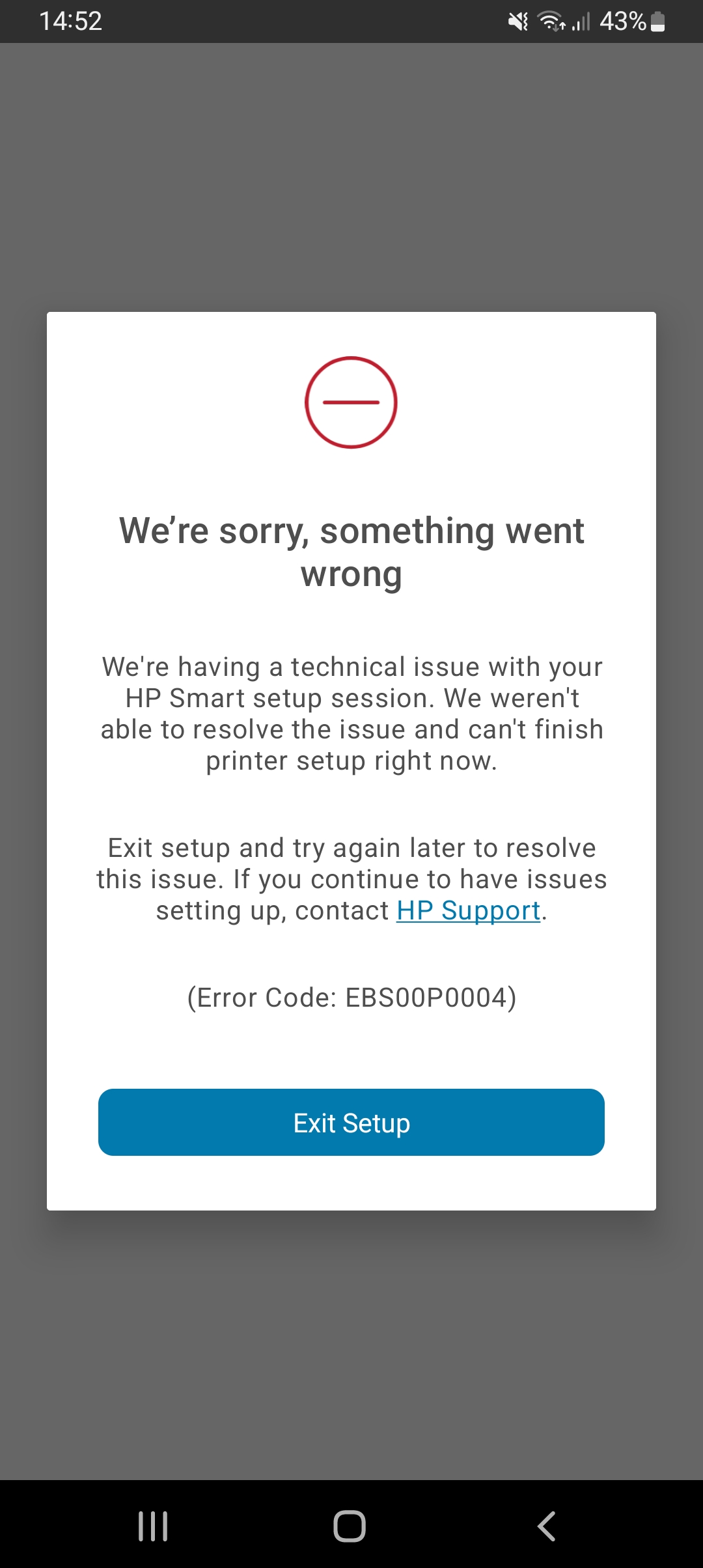 Printer Setup Error EBS00P0004 - HP Support Community - 8555220