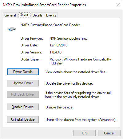 General Tab claims This device is working properly